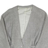 Womens Grey Button Jacket S Polyester Blend Plain Stylish Comfortable