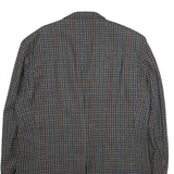 CLUB BRITANNIA Mens Grey & Red Checked Wool Blazer Jacket XL Button Closure