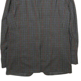 CLUB BRITANNIA Mens Grey & Red Checked Wool Blazer Jacket XL Button Closure