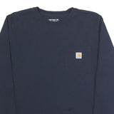 CARHARTT Womens Navy Blue Long Sleeve Crew Neck Pocket T-Shirt M Cotton