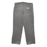 CARHARTT Mens Relaxed W32 L28 Cotton Blend Grey Workwear Trousers Zip Closure
