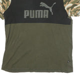 PUMA Mens Green & Camouflage Graphic T-Shirt L Short Sleeve Crew Neck Cotton