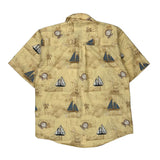 Puritan Graphic Hawaiian Shirt - Large Beige Cotton