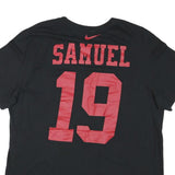 NIKE Mens Black Red Football Shirt XL Short Sleeve Crew Neck Samuel 19 Print