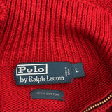 Polo By Ralph Lauren 1/4 Zip - Large Red Cotton