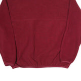 PORT AUTHORITY Mens Red Plain Pullover Regular Fit Fleece XL Long Sleeve Snap
