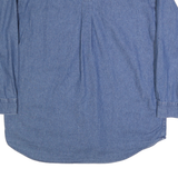CINTAS Mens Blue Denim Shirt XL Classic Fit Cotton Long Sleeve Button