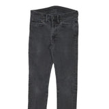 LEVI'S Mens Slim Black Denim Jeans W26 L29 Cotton Blend Zip Pockets