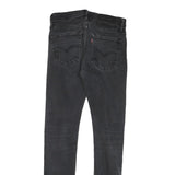 LEVI'S Mens Slim Black Denim Jeans W26 L29 Cotton Blend Zip Pockets