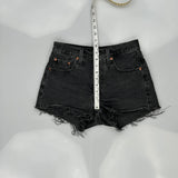 Levis Denim Shorts - 26W UK 6 Black Cotton