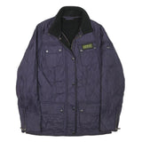 BARBOUR INTERNATIONAL Womens Navy Blue Quilted Jacket UK 6 Polyester Blend Zip