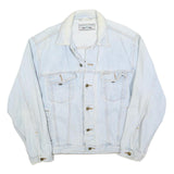 AUTHENTIC CLOTHING Mens Light Blue Denim Jacket L Cotton Button Plain Classic