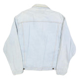 AUTHENTIC CLOTHING Mens Light Blue Denim Jacket L Cotton Button Plain Classic