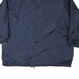 Womens Navy Blue Plain Nylon Zip Jacket L Casual Lightweight Outerwear