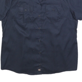 DICKIES Womens Navy Blue Work Shirt XL Cotton Blend Short Sleeve Button Front