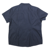 DICKIES Womens Navy Blue Work Shirt XL Cotton Blend Short Sleeve Button Front