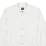 ARMANI EXCHANGE Mens White & Grey Pinstripe Shirt XS Button Up Cotton Blend