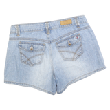 TOMMY HILFIGER Womens Shorts Blue Casual Denim M W30 Button Fastening Five
