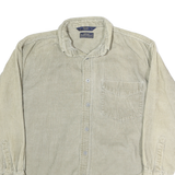GREAT NORTHWEST Mens Beige Cotton Button Shirt L Classic Fit Chest Pocket