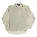 GREAT NORTHWEST Mens Beige Cotton Button Shirt L Classic Fit Chest Pocket
