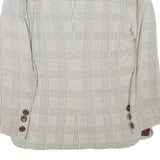 GEORGE REICH Womens Beige & Brown Wool Blend Blazer Jacket M Check Pattern