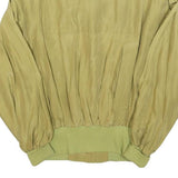 THE LEGEND Womens Beige Silk Jacket S Woven Button Closure Relaxed Fit