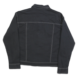 VANS Womens Black Button Cotton Jacket M Contrast Stitching Casual Urban