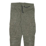 H&M Womens Cotton Blend Green Relaxed Cargo Trousers W28 L25 Drawstring