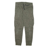 H&M Womens Cotton Blend Green Relaxed Cargo Trousers W28 L25 Drawstring