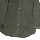 FIELD & STREAM Mens Green Plain Cotton Shirt L Classic Button-Up Outdoor