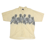 PURITAN Mens Yellow & Grey Pineapple Print Cotton Shirt XL Summer Casual