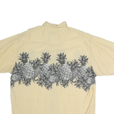 PURITAN Mens Yellow & Grey Pineapple Print Cotton Shirt XL Summer Casual
