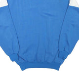 Mens Blue & White Tela Polyester Blend Sweatshirt S Pullover Drawstring Neck
