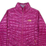 THE NORTH FACE Womens Pink Quilted Jacket M Polyester Blend Zip Casual Outdoor