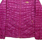 THE NORTH FACE Womens Pink Quilted Jacket M Polyester Blend Zip Casual Outdoor