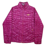 THE NORTH FACE Womens Pink Quilted Jacket M Polyester Blend Zip Casual Outdoor