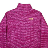 THE NORTH FACE Womens Pink Quilted Jacket M Polyester Blend Zip Casual Outdoor
