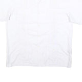 MAXIMOS Mens White Cotton Blend Shirt XL Button Front Short Sleeves Embroidered