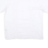 MAXIMOS Mens White Cotton Blend Shirt XL Button Front Short Sleeves Embroidered