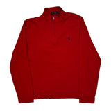 Polo By Ralph Lauren 1/4 Zip - Large Red Cotton