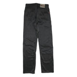 MS Mens Cotton Blend Black Regular Button Trousers W28 L34 Classic Fit