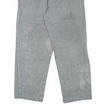 Grey Mens Regular Fit Cotton Blend Trousers W34 L27 Button Closure Casual