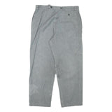 Grey Mens Regular Fit Cotton Blend Trousers W34 L27 Button Closure Casual