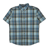 Marmot Checked Short Sleeve Shirt - Large Blue Cotton