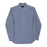 Checked Ralph Lauren Slim Fit Shirt - Medium Blue Cotton