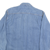 OUTLINE Mens Blue Denim Shirt M Cotton Blend Long Sleeve Casual Classic Style