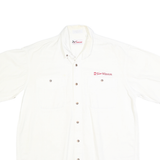 CHASE AUTHENTICS Mens White Team Winston Plain Shirt L Cotton Relaxed Fit Button