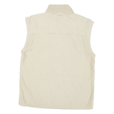 BURISPORT Mens Beige Polyester Blend Zip Jacket L Sleeveless Lightweight Utility