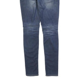 BIG STAR Womens Slim Blue Denim Raw Cotton Zip W28 L32 Stylish Faded