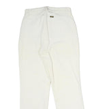 LEE Womens Cotton White Regular Fit Straight Leg Trousers W26 L26 Classic Zip